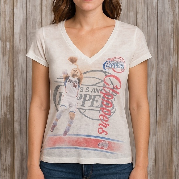 NBA Tops - LA Clippers Blake Griffin Burnout Tee Women’s Medium V-Neck NBA Shirt